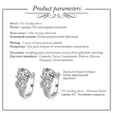 925 Silver Stud Earrings with Zircon Stones