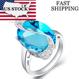 Rainbow Crystal Infinity Ring for Women Costume Jewelry