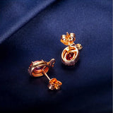 925 Silver Red Rose Stud Earrings for Women with Box