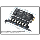 7 Port USB 3.0 PCI Adapter Expansion Card for Desktop PCs