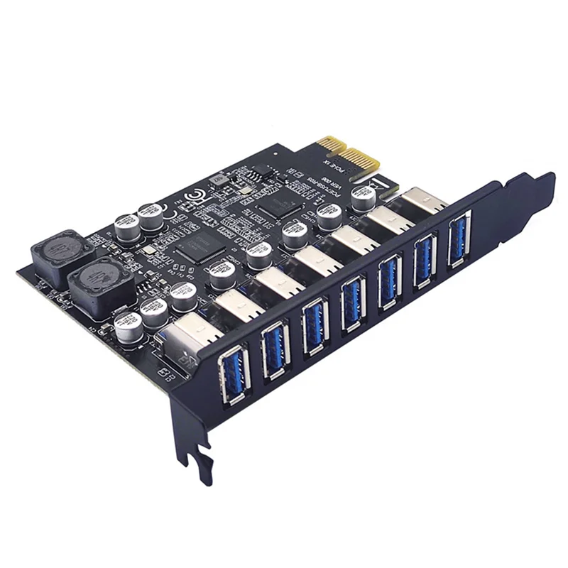 7 Port USB 3.0 PCI Adapter Expansion Card for Desktop PCs