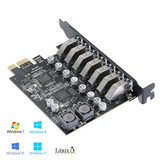 7 Port USB 3.0 PCI Adapter Expansion Card for Desktop PCs