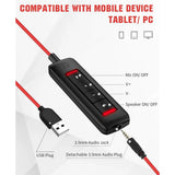 USB Headset with Noise Cancelling Microphone, On-Ear Wired Office Call Headset