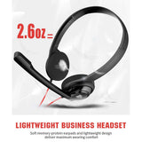 USB Headset with Noise Cancelling Microphone, On-Ear Wired Office Call Headset