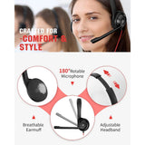 USB Headset with Noise Cancelling Microphone, On-Ear Wired Office Call Headset