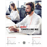 USB Headset with Noise Cancelling Microphone, On-Ear Wired Office Call Headset