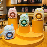 Mini Portable Fan Key Chain USB Charging Cute Cartoon Design Student Small