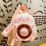 Mini Portable Fan Key Chain USB Charging Cute Cartoon Design Student Small