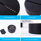 USB Remote Control Acrylic Night Light Base 3D LED Lamp Base