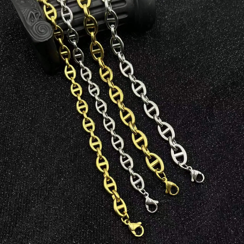 8mm 10MM Stainless Steel Chain Necklace For Men Women