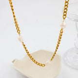 Bohemia Pearl Necklace Cuban Chain Choker