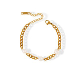 Bohemia Pearl Necklace Cuban Chain Choker