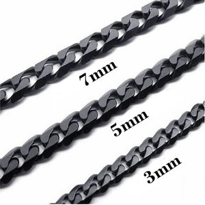 Cuban Link Chain Stainless Steel Necklace Tone Punk Charm Jewelry