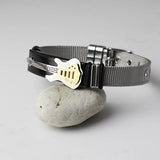 Stainless Steel Guitar Mesh Bracelet Strap Gold Bangle