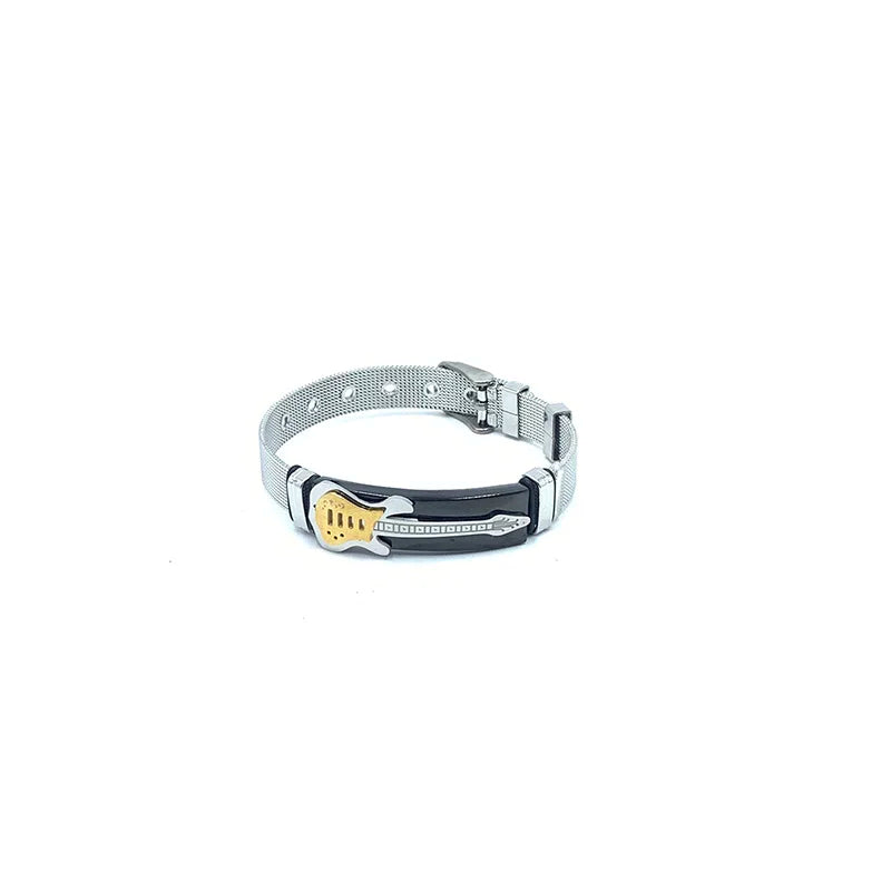 Stainless Steel Guitar Mesh Bracelet Strap Gold Bangle