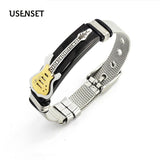 Stainless Steel Guitar Mesh Bracelet Strap Gold Bangle