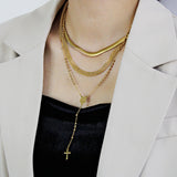 Long Stainless Steel Drop Necklace Plated Body Chain for Women