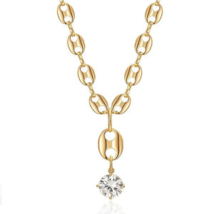 Coffee Bean Nose Necklace Earrings Set