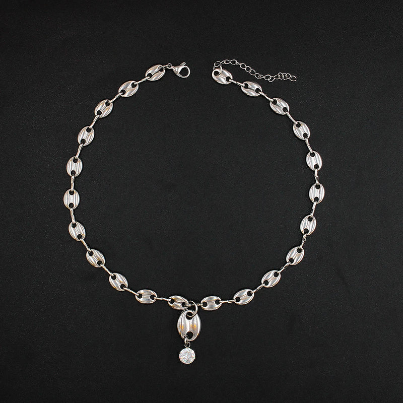 Coffee Bean Nose Necklace Earrings Set