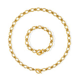 USENSET Stainless Steel Link Chain Necklace & Bracelet Set