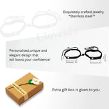 USPS Braided String Bracelets for Couples, Magnet Name Bangle Stainless Steel