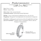 USPS 3 Rows CZ Wedding Rings Band Crystal Anniversary Gift PJ4257