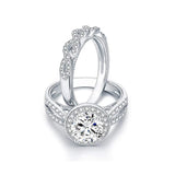 Big CZ Stone Infinite Rings Set for Women Vintage Statement Engagement Rings