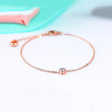 Women's Stainless Steel Chain Anklet with Cubic Zirconia - Colorfast