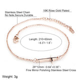 Stainless Steel Chain Cross Anklets Women Summer Sandals Jewelry