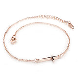 Stainless Steel Chain Cross Anklets Women Summer Sandals Jewelry