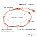 Stainless Steel Snake Chain Beads Anklets For Women Foot Bracelet Anklet