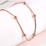Stainless Steel Snake Chain Beads Anklets For Women Foot Bracelet Anklet