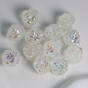 UV Crystal Rose Flower Ball Beads for DIY Jewelry Making