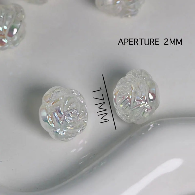 UV Crystal Rose Flower Ball Beads for DIY Jewelry Making