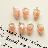 UV Epoxy Pink Flower Bract Resin Earrings Pendant Hairpin Accessories DIY
