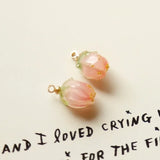 UV Epoxy Pink Flower Bract Resin Earrings Pendant Hairpin Accessories DIY