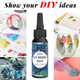UV Resin 60/100/200g Crystal Clear Epoxy Resin Non-Toxic Hard Transparent Glue