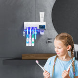 UV Toothbrush Holder Toothbrush Sterilizer Automatic Toothpaste Dispenser Set