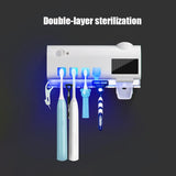 UV Toothbrush Holder Toothbrush Sterilizer Automatic Toothpaste Dispenser Set