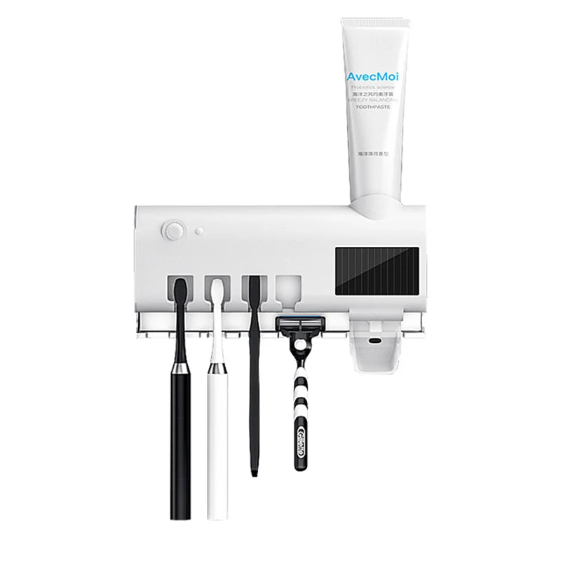 UV Toothbrush Holder Toothbrush Sterilizer Automatic Toothpaste Dispenser Set
