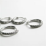 Punk High 316L Steel Vintage Carved Hoop Earrings Round Men's Jewelry