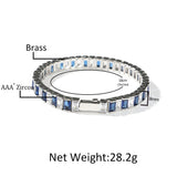8mm CZ Baguette Tennis Bracelet Spring Clasp Women's Jewelry