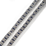 8mm CZ Baguette Tennis Bracelet Spring Clasp Women's Jewelry