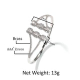 Micro Paved CZ Cubic Zircon Baguette Bracelet Full Size Adjustable Cuff Bangle