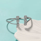 Baguette Cuff Bracelet Pave CZ Bangles Women Jewelry
