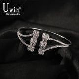 Baguette Cuff Bracelet Pave CZ Bangles Women Jewelry