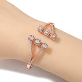 Baguette Cuff Bracelet Pave CZ Bangles Women Jewelry
