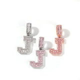 CZ Initial Name Necklace with Box Chain Hip Hop Necklaces