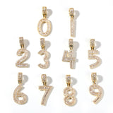 Baguette Numbers Chain Necklace Iced Out Hiphop Jewelry