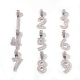 Baguette Numbers Chain Necklace Iced Out Hiphop Jewelry